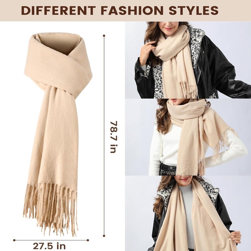 Premillow Women Winter Hat Beanie+Long Scarf+Touch Screen Gloves Set, Warm Clothes Set with Knit Fleece Lined for Women/Men Winter - Image 5
